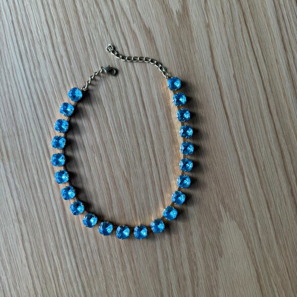 Aquamarine Blue Topaz Light Blue Anna Wintour Style Statement Tennis Necklace - Picture 6 of 7